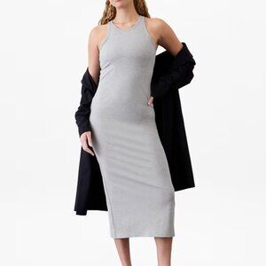 Athleta Grey Ribbed Maxi Tank Dress